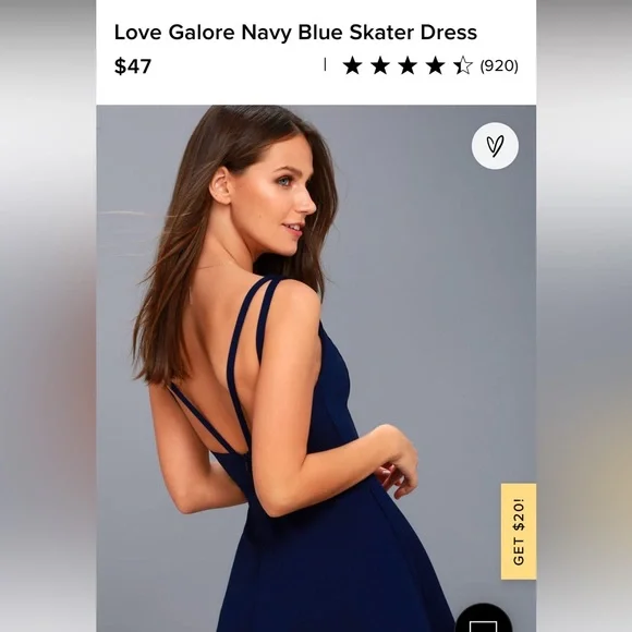NWT Lulu’s Love Galore Navy Blue Skater Dress, Size Small - Picture 3 of 6